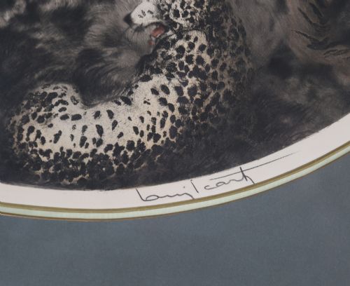 LOUIS ICART THAIS LADY WITH LEOPARDS ETCHING 1927 - ADDITIONAL PHOTO 2