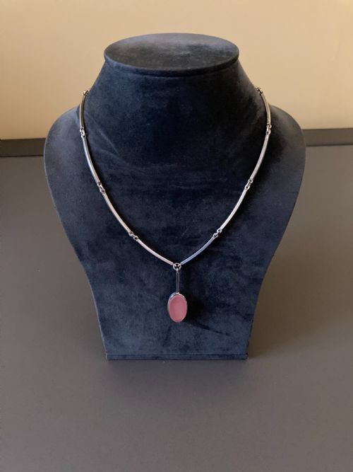 danish silver necklace with pendant 1960s by n e from - CATEGORY: ANTIQUE JEWELLERY - DATED 1960