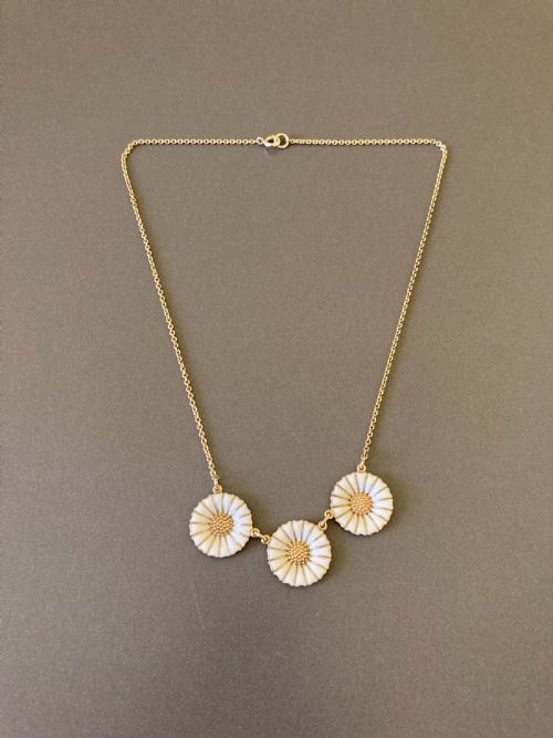 anton michelsen danish silver daisy necklace - CATEGORY: ANTIQUE JEWELLERY - DATED 1950