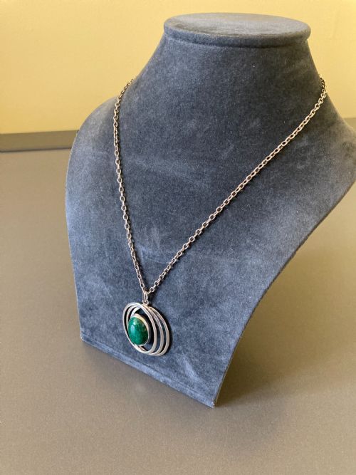 DANISH SILVER PENDANT WITH AGATE 1960S - ADDITIONAL PHOTO 3