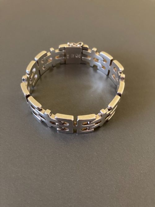 GEORG JENSEN DANISH SILVER BRACELET 1950S - ADDITIONAL PHOTO 2