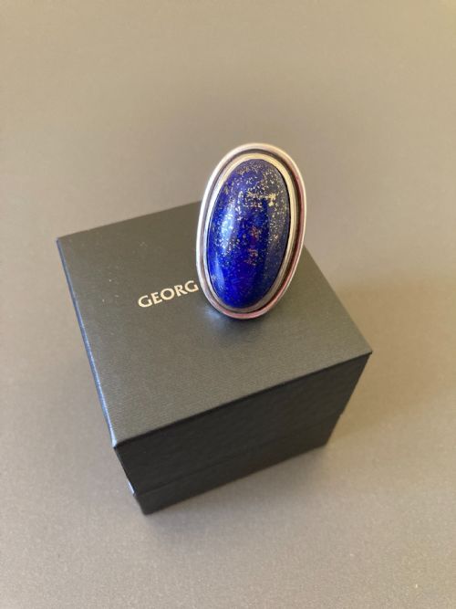 GEORG JENSEN DANISH SILVER RING WITH LAPIS LAZULI NO 46E - ADDITIONAL PHOTO 4