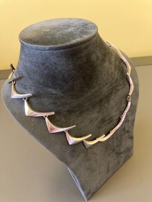 ANTON MICHELSEN DANISH SILVER NECKLACE 1960S - ADDITIONAL PHOTO 3