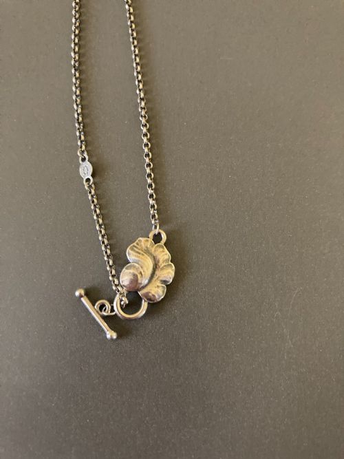 GEORG JENSEN LARGE DANISH SILVER AND ONYX GRAPE PENDANT - ADDITIONAL PHOTO 2