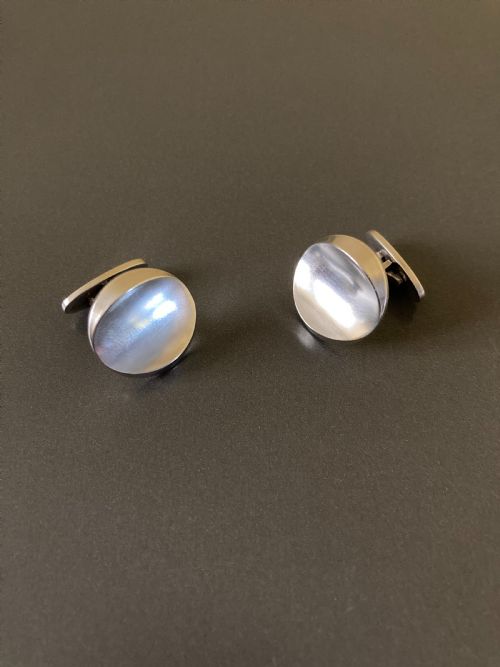 georg jensen danish silver cuff links by nanna ditzel - CATEGORY: ANTIQUE JEWELLERY - DATED 1960
