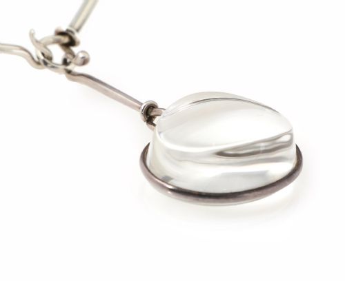 GEORG JENSEN DANISH SILVER TORQUE WITH ROCK CRYSTAL PENDANT BY VIVIANNA TORUN BULOW HUBE - ADDITIONAL PHOTO 2