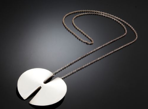 georg jensen danish silver pendant on chain by nanna ditzel - CATEGORY: ANTIQUE JEWELLERY - DATED 1950