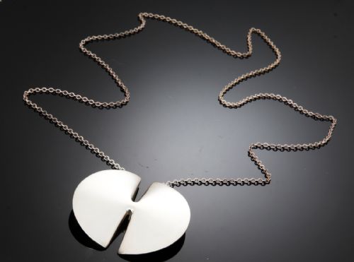 GEORG JENSEN DANISH SILVER PENDANT ON CHAIN BY NANNA DITZEL - ADDITIONAL PHOTO 1