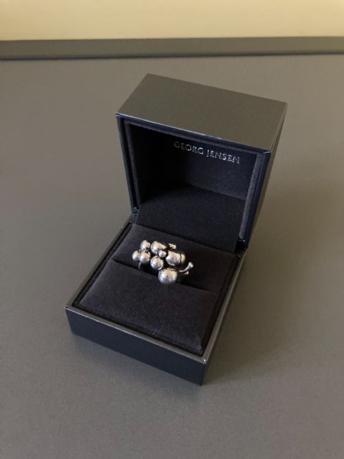 GEORG JENSEN DANISH SILVER MOONLIGHT GRAPE RING - ADDITIONAL PHOTO 2