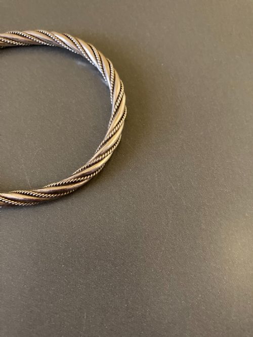 DANISH SILVER BANGLE 1950S - ADDITIONAL PHOTO 1