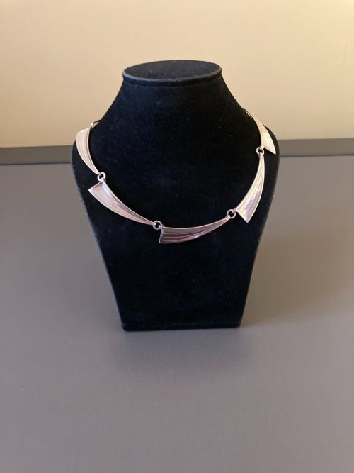 DANISH SILVER NECKLACE BY HERMANN SIERSBOL 1960S - ADDITIONAL PHOTO 3