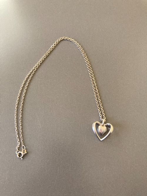 GEORG JENSEN DANISH SILVER HEART PENDANT - ADDITIONAL PHOTO 1