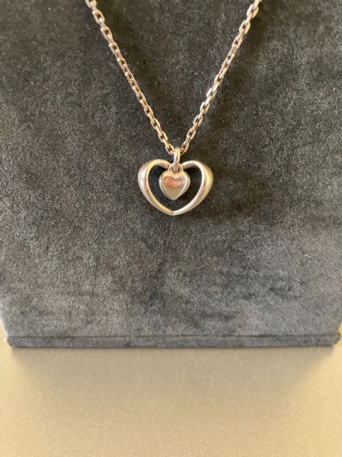 GEORG JENSEN DANISH SILVER HEART PENDANT - ADDITIONAL PHOTO 4