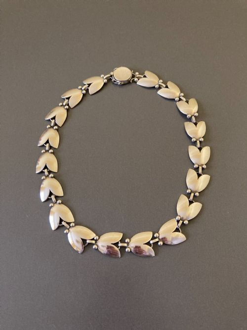 georg jensen danish silver necklace no 66 with matching earrings - CATEGORY: ANTIQUE JEWELLERY - DATED 1950