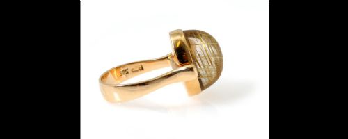 BENT GABRIELSEN PEDERSEN 14CT GOLD RING WITH RUTILATED QUARTZ - ADDITIONAL PHOTO 2