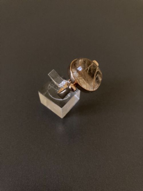 BENT GABRIELSEN PEDERSEN 14CT GOLD RING WITH RUTILATED QUARTZ - ADDITIONAL PHOTO 3