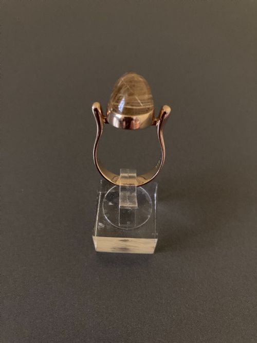 BENT GABRIELSEN PEDERSEN 14CT GOLD RING WITH RUTILATED QUARTZ - ADDITIONAL PHOTO 4