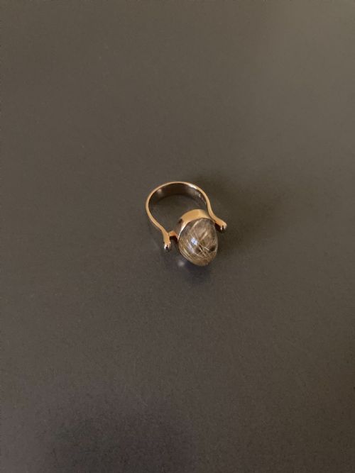 BENT GABRIELSEN PEDERSEN 14CT GOLD RING WITH RUTILATED QUARTZ - ADDITIONAL PHOTO 5
