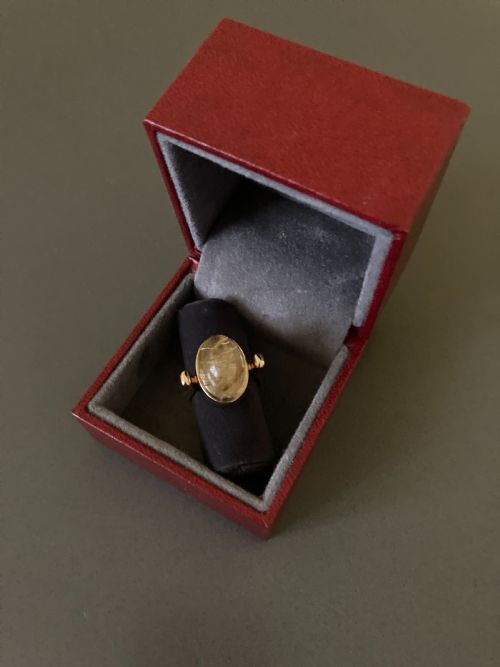 BENT GABRIELSEN PEDERSEN 14CT GOLD RING WITH RUTILATED QUARTZ - ADDITIONAL PHOTO 6