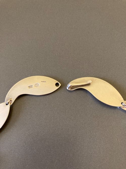 GEORG JENSEN DANISH SILVER NECKLACE DESIGNED BY PER HERTZ - ADDITIONAL PHOTO 4