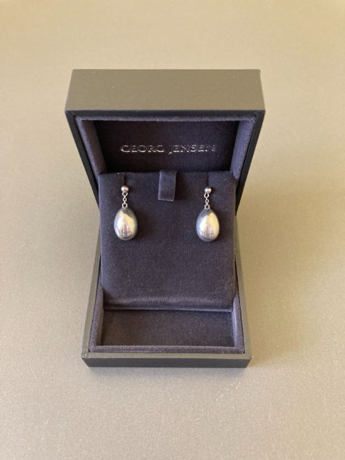 GEORG JENSEN DANISH SILVER EARRINGS - ADDITIONAL PHOTO 1