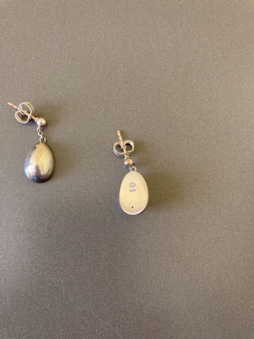 GEORG JENSEN DANISH SILVER EARRINGS - ADDITIONAL PHOTO 2