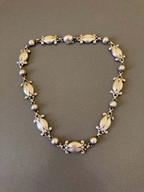 georg jensen danish silver necklace no 15 - CATEGORY: ANTIQUE JEWELLERY - DATED 1950