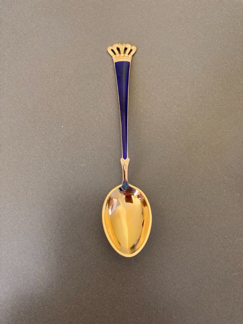 6 DANISH SILVER GILT AND ENAMEL MOCHACOFFEE SPOONS 1950S - ADDITIONAL PHOTO 4