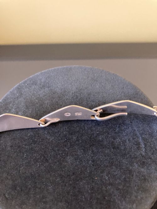 GEORG JENSEN DANISH SILVER PEAK NECKLACE 1960S - ADDITIONAL PHOTO 3