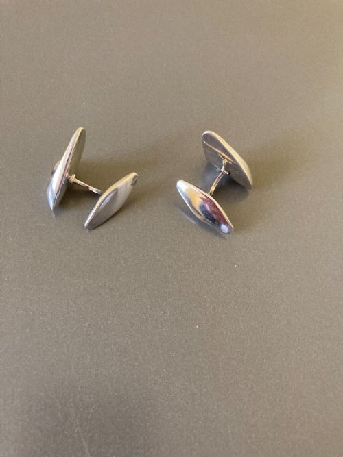 GEORG JENSEN DANISH SILVER CUFF LINKS BY HENNING KOPPEL - ADDITIONAL PHOTO 2
