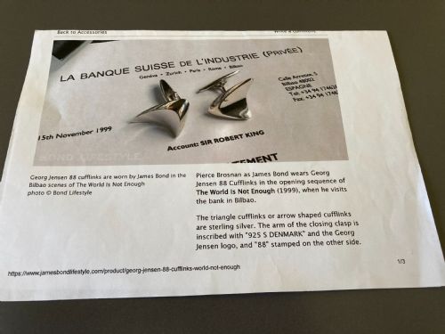 GEORG JENSEN DANISH SILVER CUFF LINKS BY HENNING KOPPEL - ADDITIONAL PHOTO 3