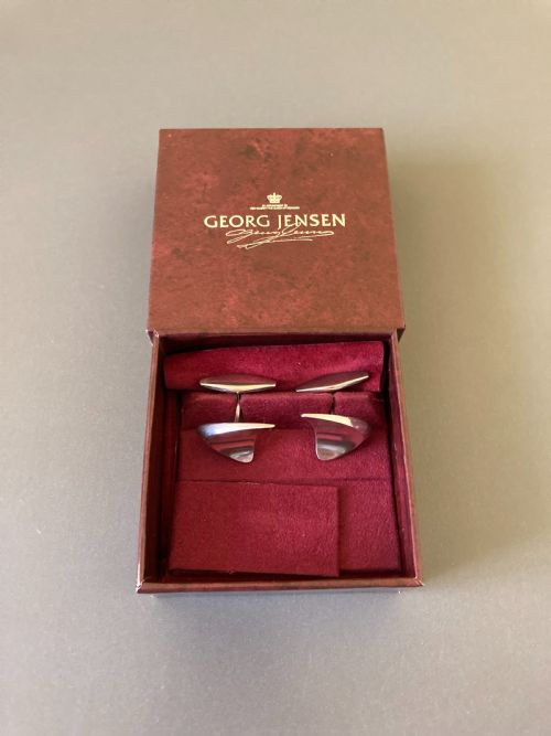 GEORG JENSEN DANISH SILVER CUFF LINKS BY HENNING KOPPEL - ADDITIONAL PHOTO 6