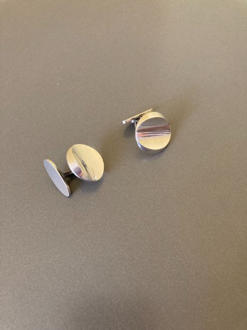 georg jensen danish silver cufflinks no 107 - CATEGORY: ANTIQUE JEWELLERY - DATED 1960