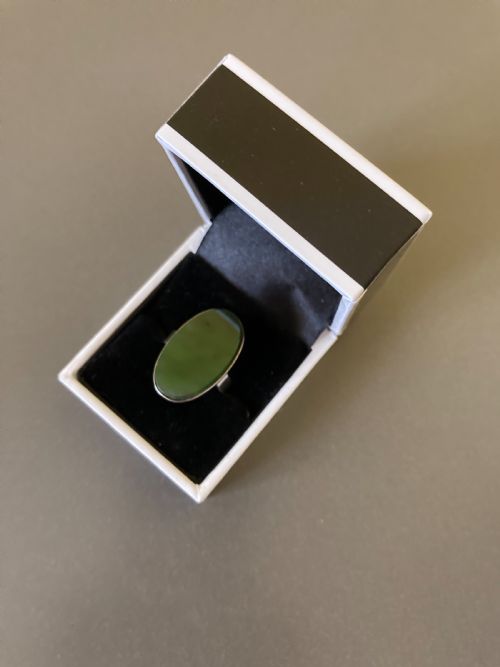 SWEDISH SILVER RING WITH NEPHRITE 1960S - ADDITIONAL PHOTO 4