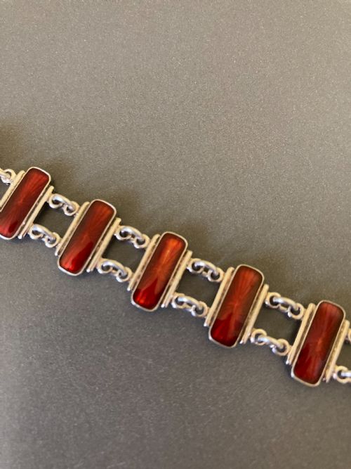DANISH SILVER AND ENAMEL BRACELET 1960S - ADDITIONAL PHOTO 1