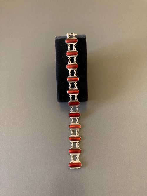 DANISH SILVER AND ENAMEL BRACELET 1960S - ADDITIONAL PHOTO 2