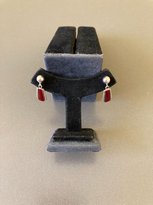 danish silver and enamel earrings 1960s - CATEGORY: ANTIQUE JEWELLERY - DATED 1960
