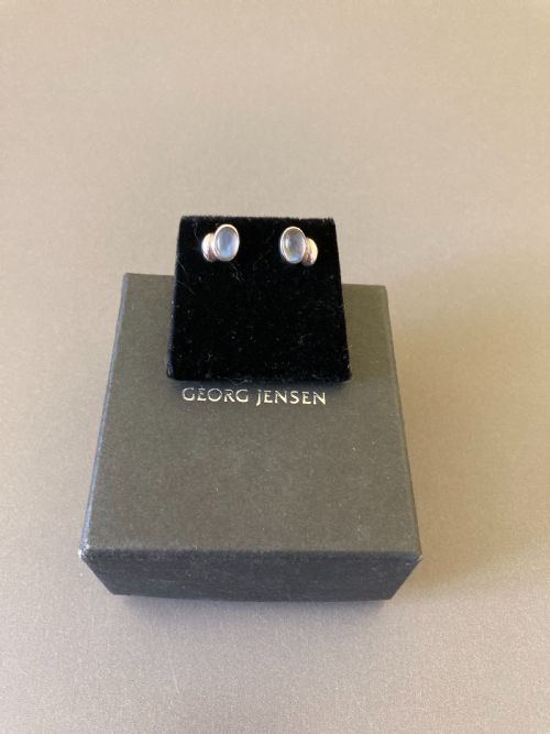 GEORG JENSEN DANISH SILVER EARRINGS WITH MOONSTONES - ADDITIONAL PHOTO 1