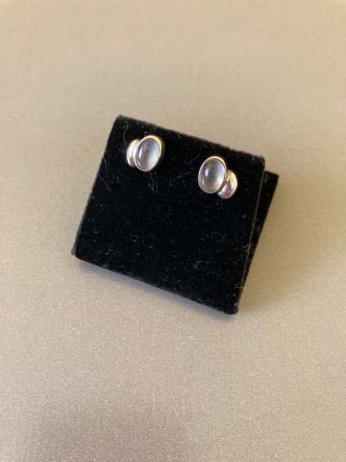 GEORG JENSEN DANISH SILVER EARRINGS WITH MOONSTONES - ADDITIONAL PHOTO 2