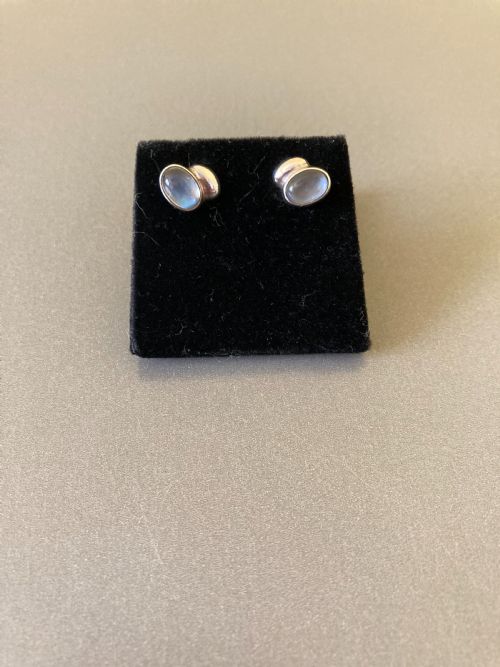 GEORG JENSEN DANISH SILVER EARRINGS WITH MOONSTONES - ADDITIONAL PHOTO 4