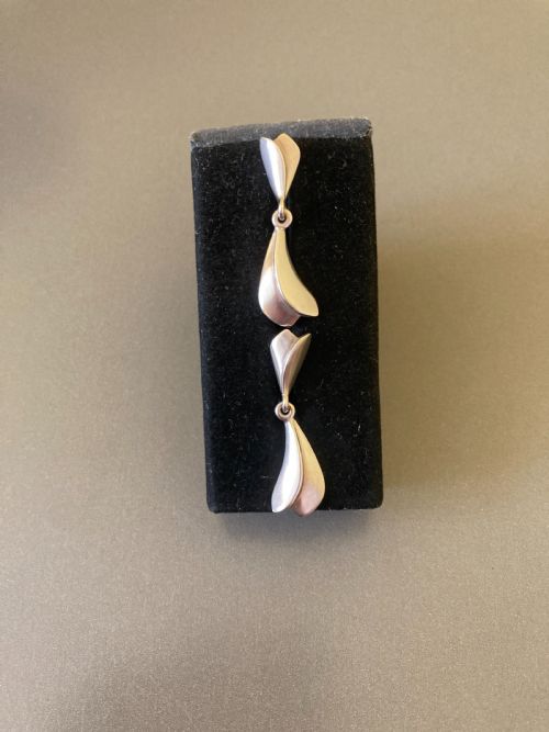GEORG JENSEN DANISH SILVER EARRINGS - ADDITIONAL PHOTO 2