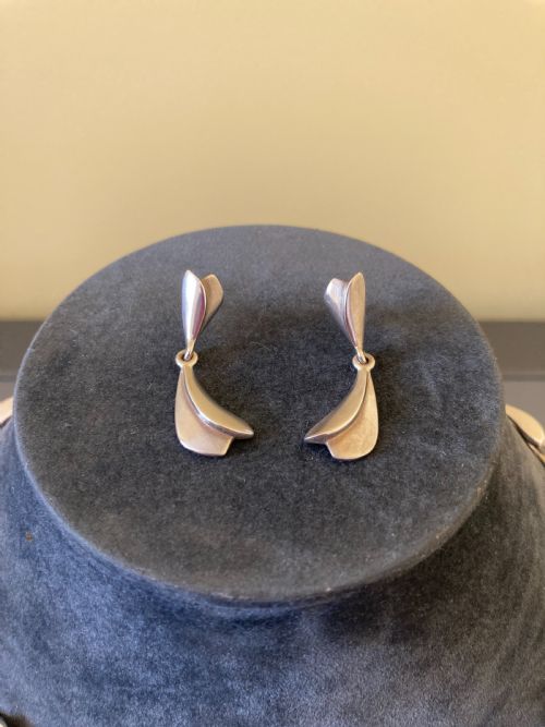 GEORG JENSEN DANISH SILVER EARRINGS - ADDITIONAL PHOTO 3