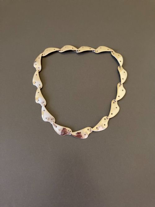 DANISH SILVER NECKLACE AND BRACELET SET 1960S - ADDITIONAL PHOTO 1