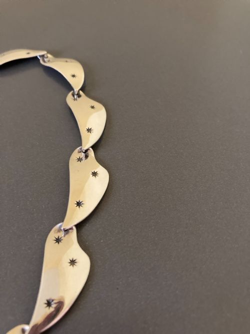 DANISH SILVER NECKLACE AND BRACELET SET 1960S - ADDITIONAL PHOTO 2