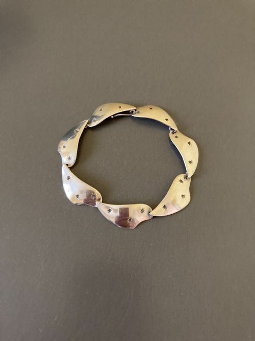 DANISH SILVER NECKLACE AND BRACELET SET 1960S - ADDITIONAL PHOTO 4