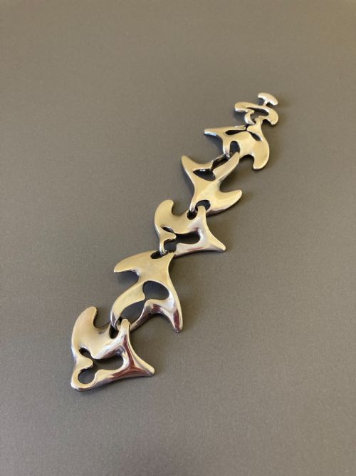georg jensen danish silver amoeba bracelet by henning koppel - CATEGORY: ANTIQUE SILVER - DATED 1950