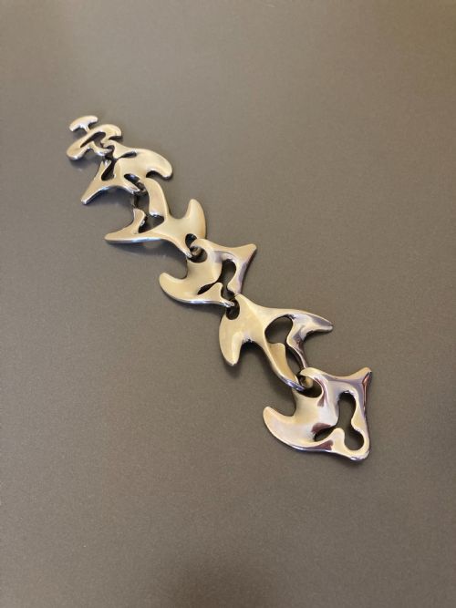 GEORG JENSEN DANISH SILVER AMOEBA BRACELET BY HENNING KOPPEL - ADDITIONAL PHOTO 1