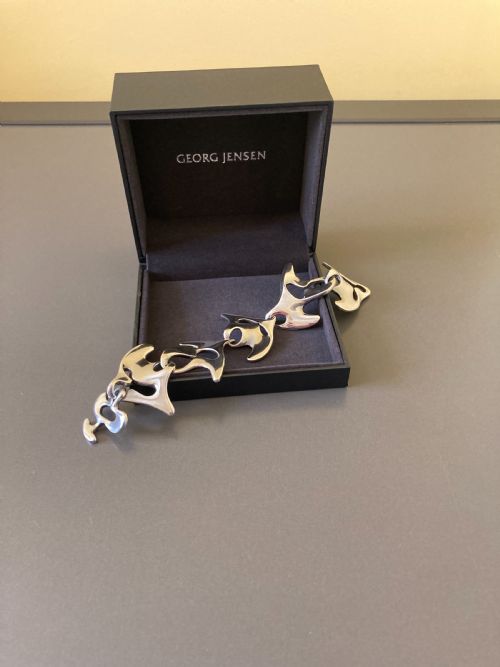 GEORG JENSEN DANISH SILVER AMOEBA BRACELET BY HENNING KOPPEL - ADDITIONAL PHOTO 4