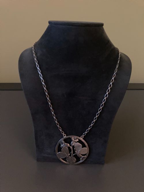GEORG JENSEN DANISH SILVER PENDANT WITH BUTTERFLIES - ADDITIONAL PHOTO 2