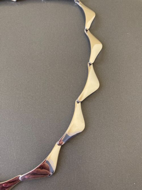 DANISH SILVER NECKLACE 1960S BY RANDERS SILVER - ADDITIONAL PHOTO 1